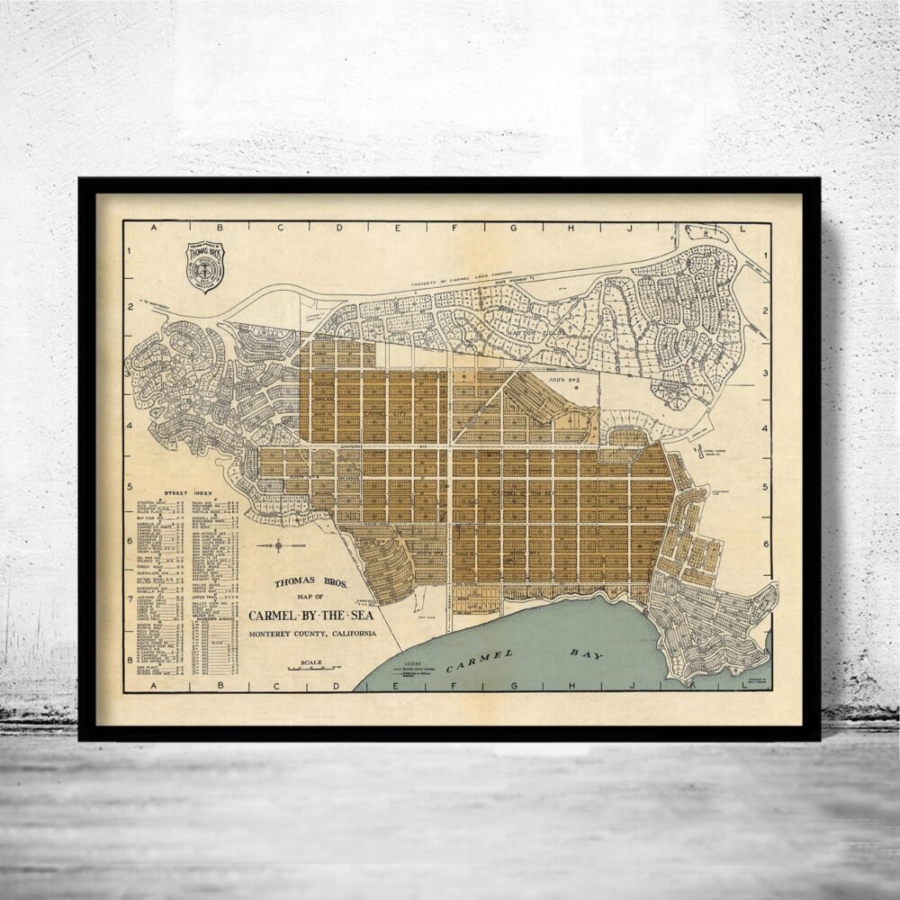 Old Map of Carmel By The Sea California 1920 | Vintage Poster Wall Art Print | Wall Map Print | Old Map Print | Map Gift| Housewarming Gift