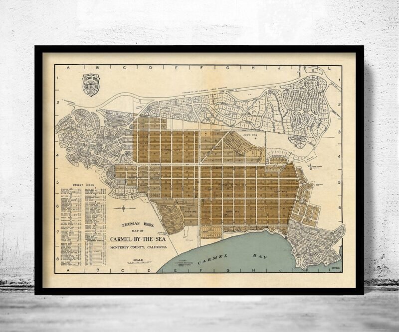 Old Map of Carmel By The Sea California 1920 | Vintage Poster Wall Art Print | Wall Map Print | Old Map Print | Map Gift| Housewarming Gift