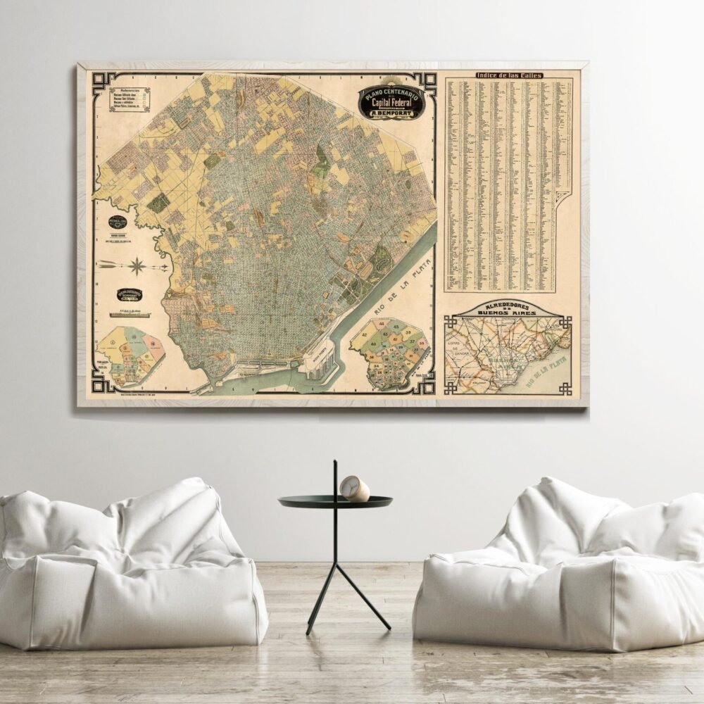 Old map of Buenos Aires Argentina 1920 Vintage Map of Buenos Aires | Vintage Poster Wall Art Print | Wall Map Print | Old Map Print