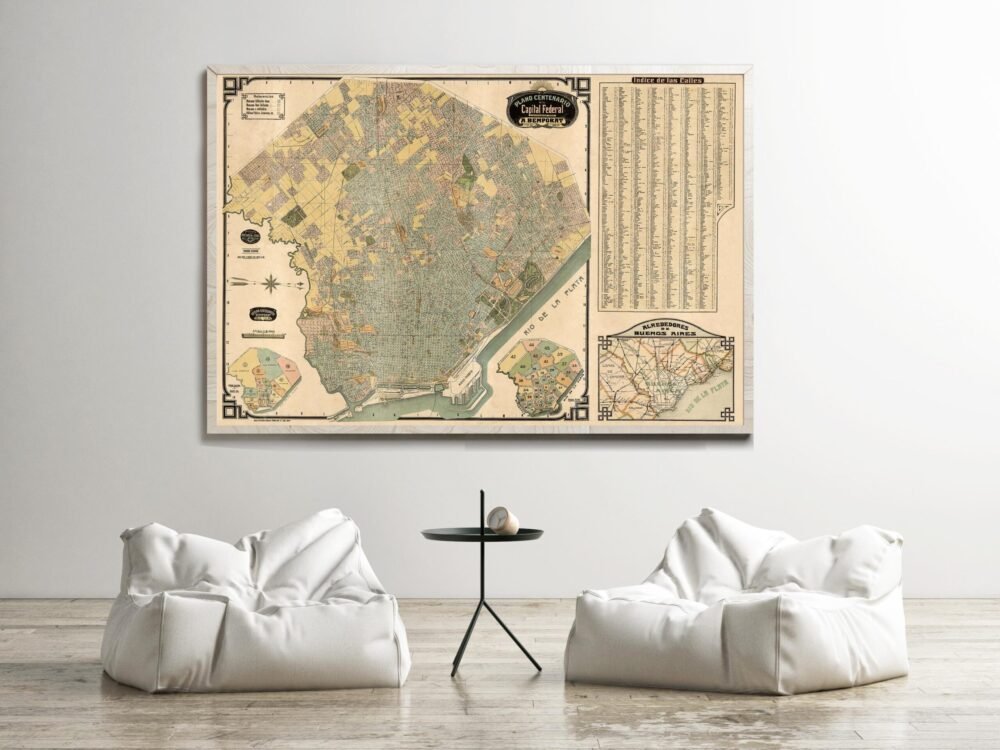 Old map of Buenos Aires Argentina 1920 Vintage Map of Buenos Aires | Vintage Poster Wall Art Print | Wall Map Print | Old Map Print