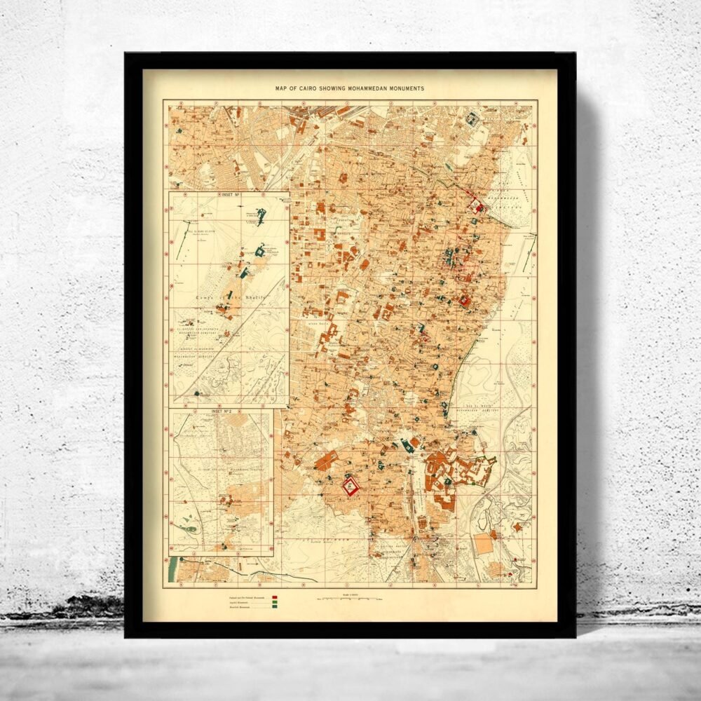 Old Map of Cairo 1951 Egypt Vintage Map | Vintage Poster Wall Art Print | Wall Map Print | Old Map Print | Map Gift | Anniversary gift