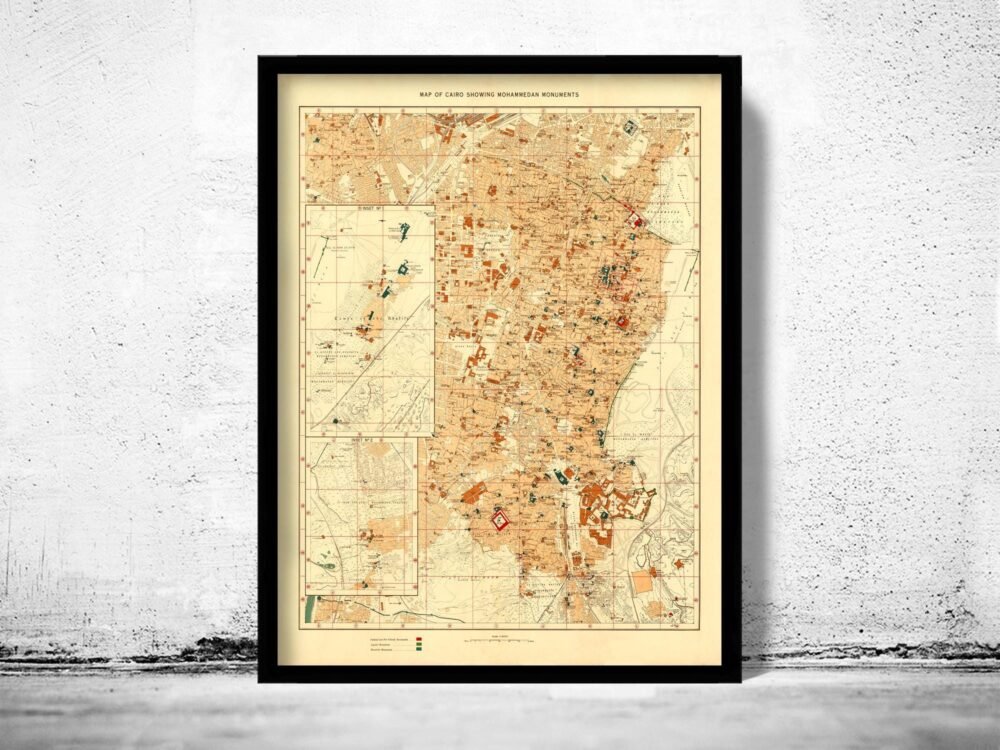 Old Map of Cairo 1951 Egypt Vintage Map | Vintage Poster Wall Art Print | Wall Map Print | Old Map Print | Map Gift | Anniversary gift