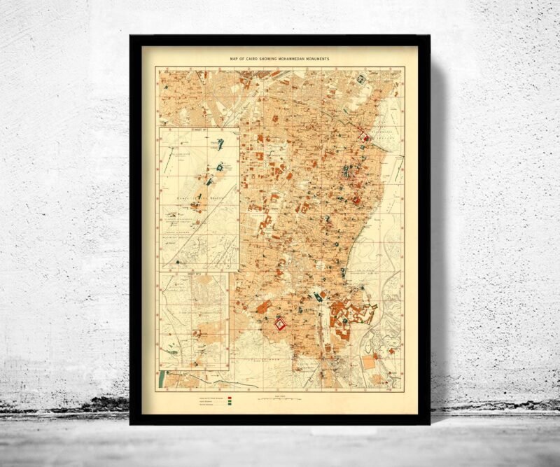 Old Map of Cairo 1951 Egypt Vintage Map | Vintage Poster Wall Art Print | Wall Map Print | Old Map Print | Map Gift | Anniversary gift