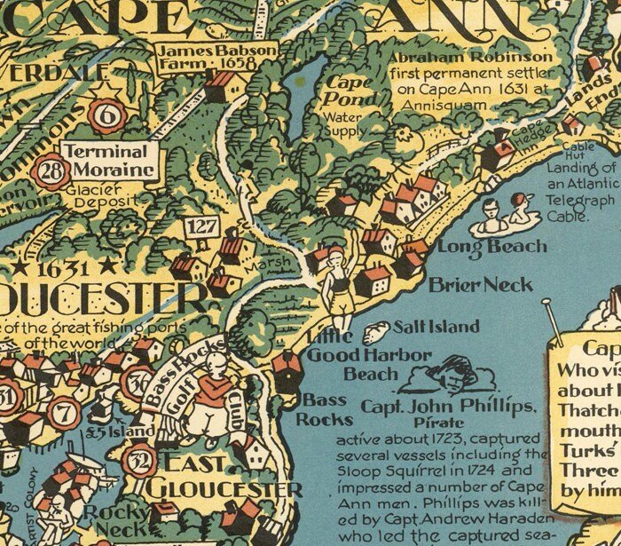 Vintage Map of Cape Ann and the North Shore 1934 | Vintage Poster Wall Art Print | Wall Map Print | Old Map Print | Map Gift