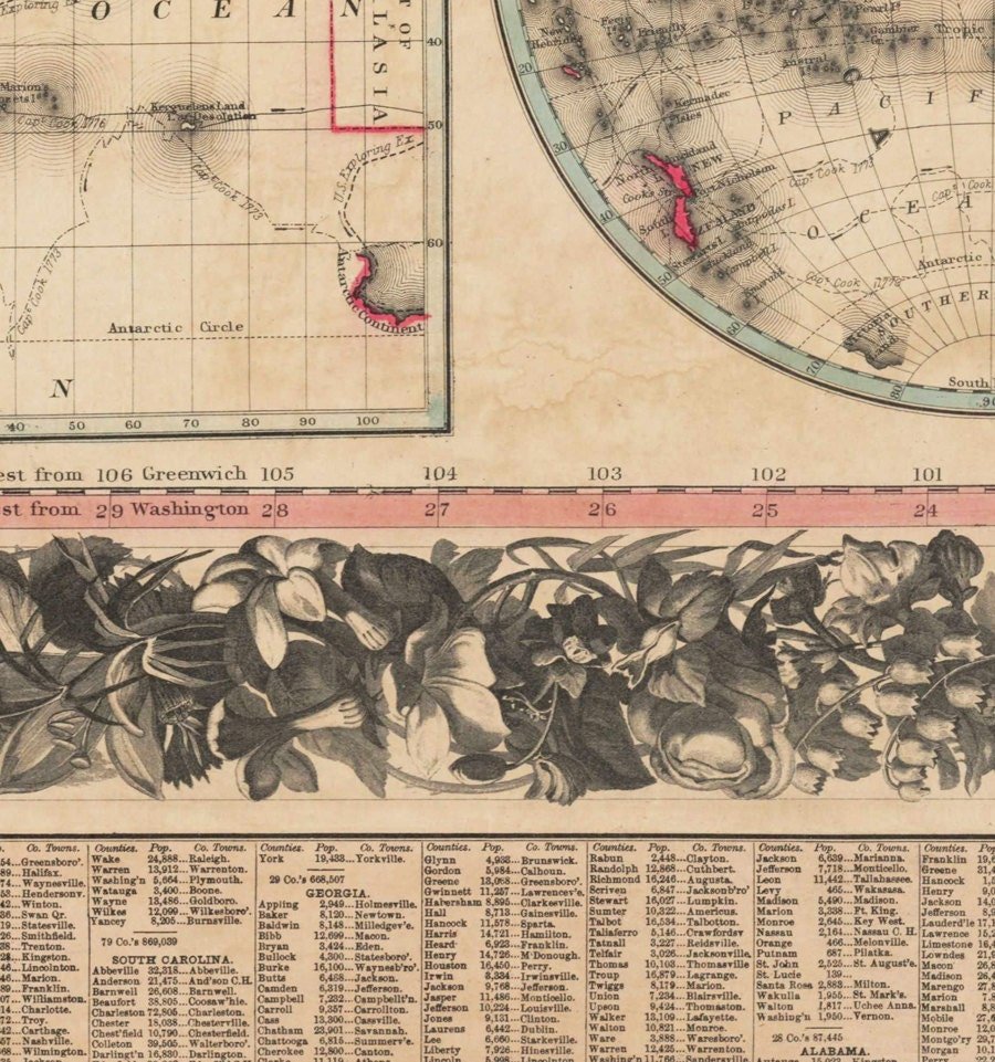 Beautiful Map of United States America 1856 | Vintage Poster Wall Art Print | Wall Map Print | Old Map Print | Map Gift| Housewarming Gift