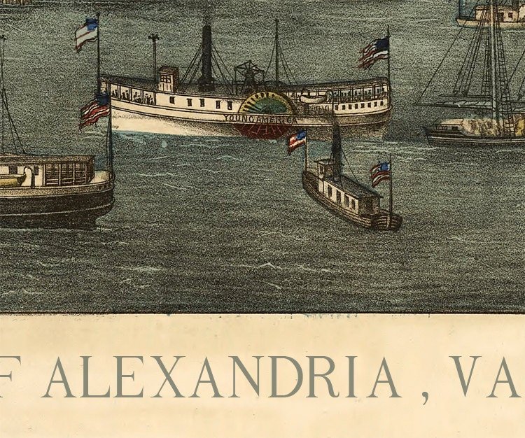 Old Map of Alexandria Virginia Columbia Maryland 1863 | Vintage Poster Wall Art Print | | Map Gift | Anniversary gift | Housewarming Gift