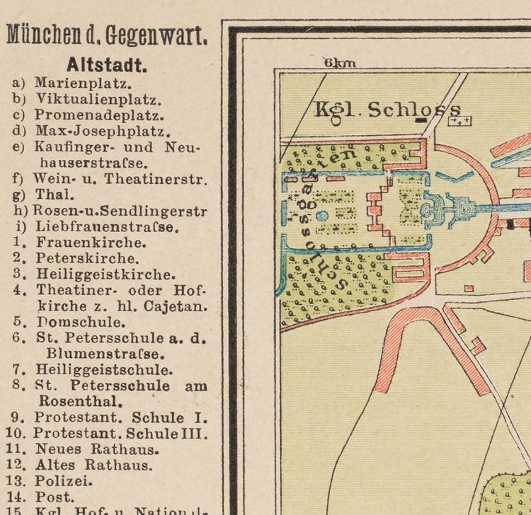 Old Map of Munich Munchen Germany 1890 Vintage Map | Vintage Poster Wall Art Print | Wall Map Print | Old Map Print | Map Gift