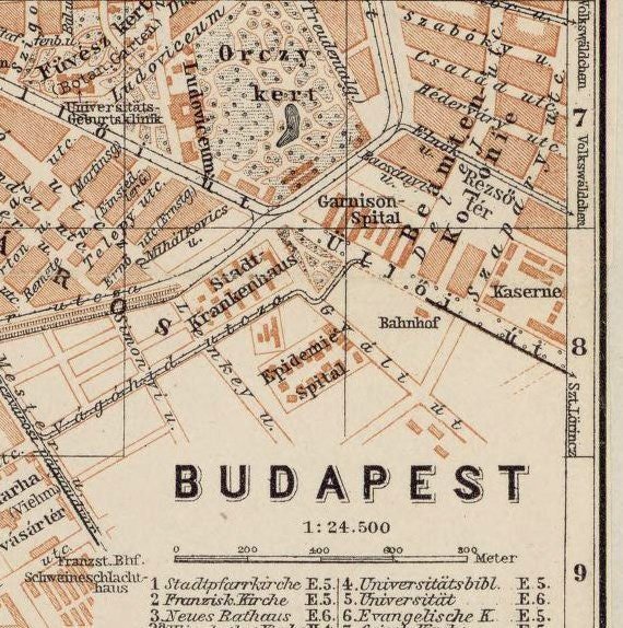 Old Map of Budapest Hungary 1913 Vintage Map | Vintage Poster Wall Art Print | Wall Map Print | Old Map Print | Map Gift | Anniversary gift