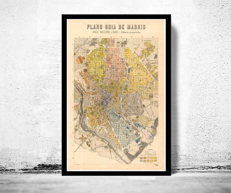 Old Map of Madrid 1905 Spain Espana Vintage Map | Vintage Poster Wall Art Print | Wall Map Print | Old Map Print | Map Gift