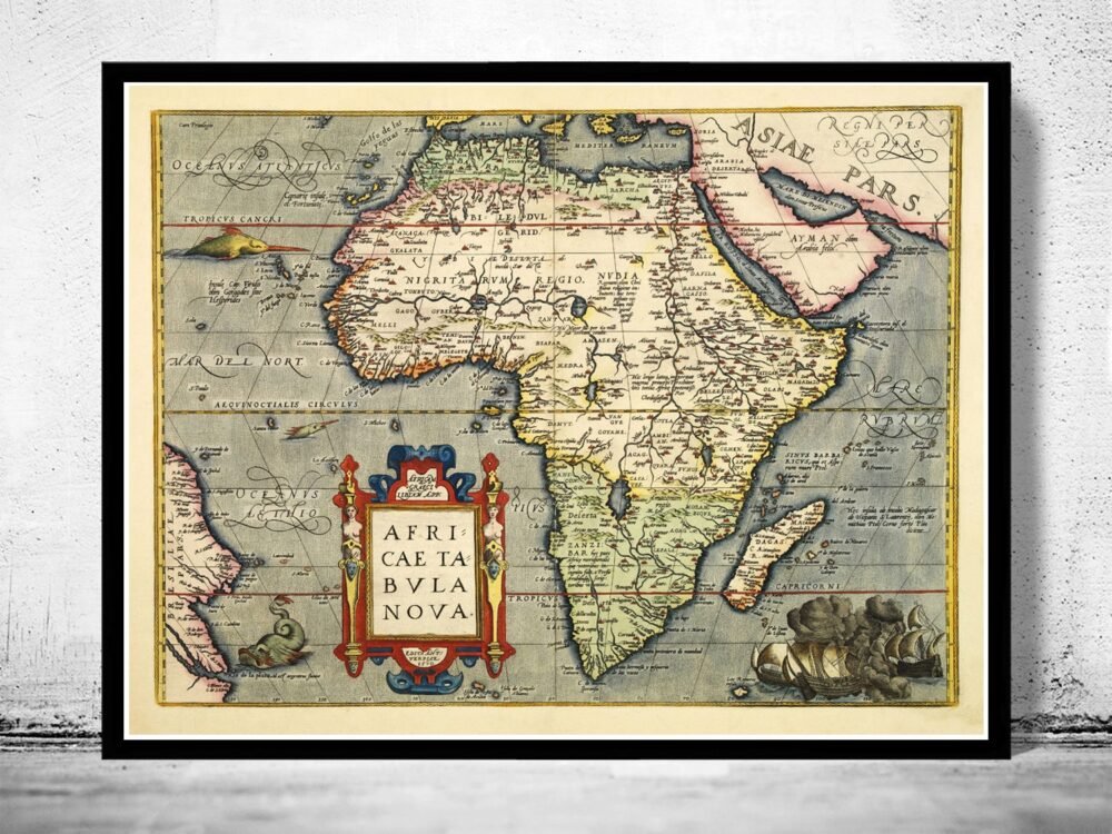 Old Map of Africa 1579 Vintage Map | World Map Gift World Map Print | Vintage World Map | World Map Wall Art | Map Gift | Anniversary gift