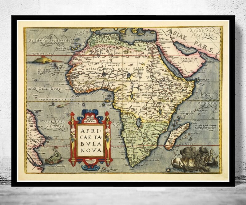 Old Map of Africa 1579 Vintage Map | World Map Gift World Map Print | Vintage World Map | World Map Wall Art | Map Gift | Anniversary gift