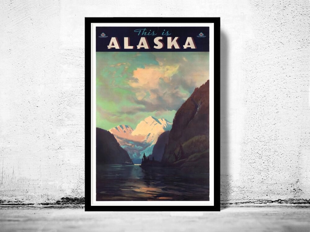 Vintage Poster of Alaska This is Alaska 1940 | Vintage Poster Wall Art Print | | Map Gift | Anniversary gift | Housewarming Gift