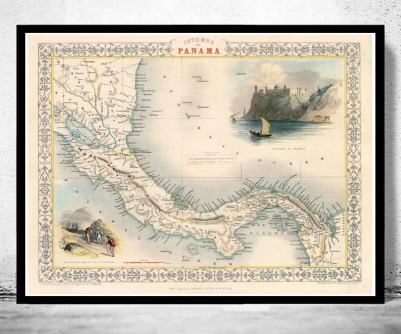 Vintage Map of Panama, Old map 1857 | Vintage Poster Wall Art Print | Wall Map Print | Old Map Print | Map Gift | Anniversary gift