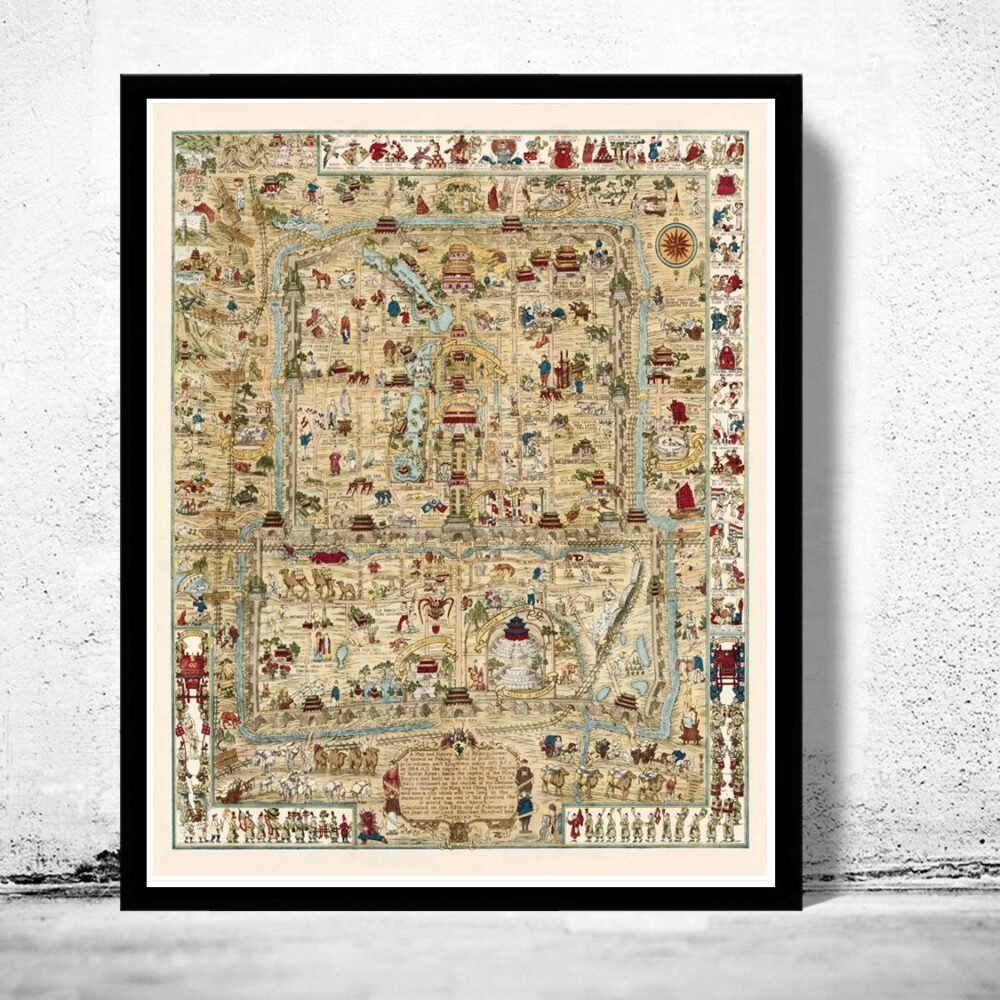 Old Map of Beijing China 1936 Vintage Map | Vintage Poster Wall Art Print | Wall Map Print | Old Map Print | Map Gift | Anniversary gift