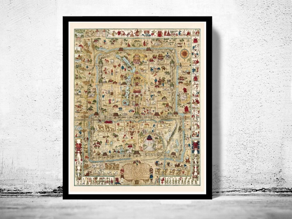 Old Map of Beijing China 1936 Vintage Map | Vintage Poster Wall Art Print | Wall Map Print | Old Map Print | Map Gift | Anniversary gift