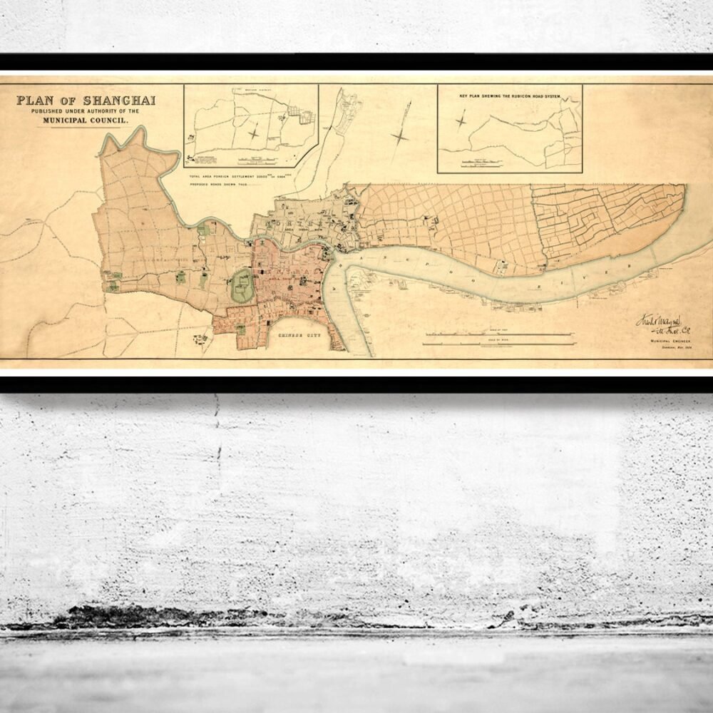 Old Map of Shanghai 1904 China Vintage Map | Vintage Poster Wall Art Print | Wall Map Print | Old Map Print | Map Gift | Anniversary gift