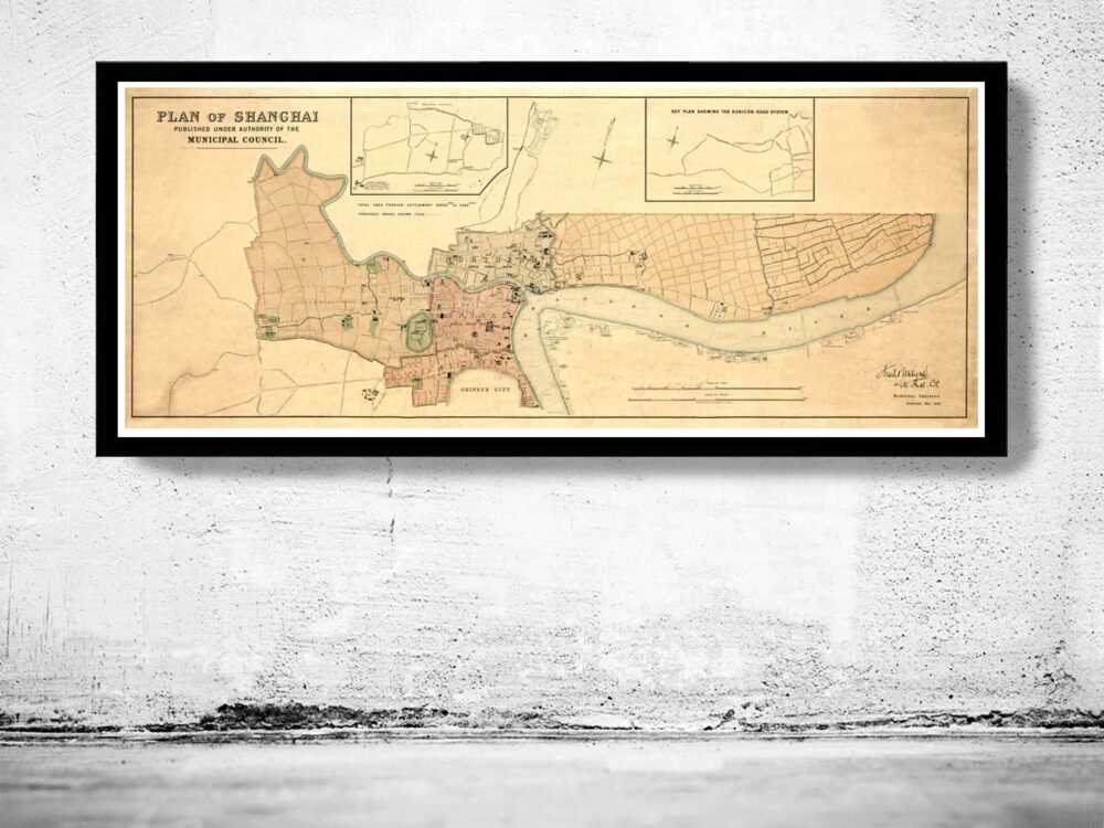 Old Map of Shanghai 1904 China Vintage Map | Vintage Poster Wall Art Print | Wall Map Print | Old Map Print | Map Gift | Anniversary gift