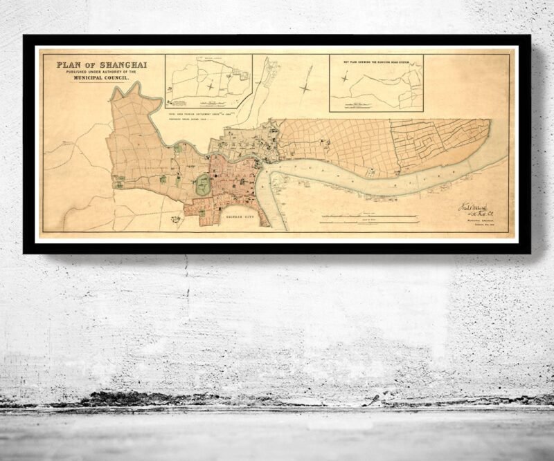 Old Map of Shanghai 1904 China Vintage Map | Vintage Poster Wall Art Print | Wall Map Print | Old Map Print | Map Gift | Anniversary gift