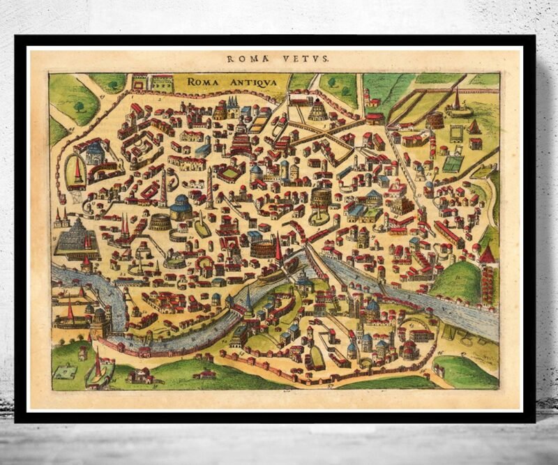 Old Map of Rome Roma, Italy 1627 Antique Vintage Italy | Vintage Poster Wall Art Print | Wall Map Print | Old Map Print | Map Gift