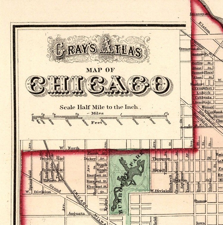 Old Map of Chicago 1874 Vintage Map | Vintage Poster Wall Art Print | Wall Map Print | Old Map Print | Map Gift | Anniversary gift