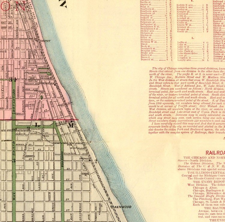 Old vintage map of Chicago 1886 Vintage Map | Vintage Poster Wall Art Print | Wall Map Print | Old Map Print | Map Gift | Anniversary gift