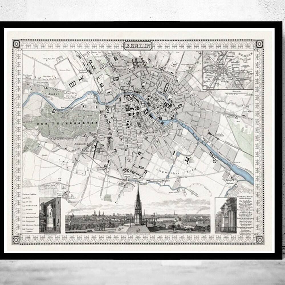 Old Map of Berlin, Germany 1860 Antique Vintage | Vintage Poster Wall Art Print | Wall Map Print | Old Map Print | Map Gift