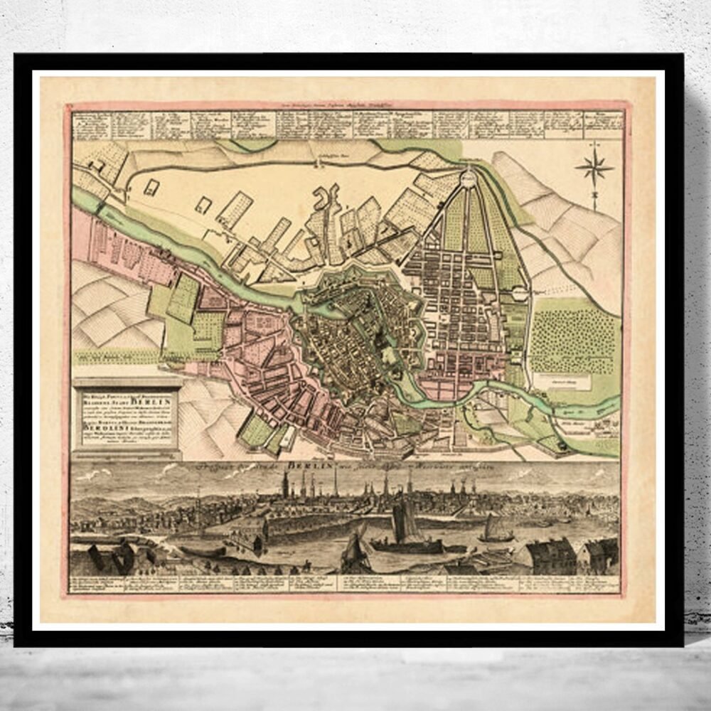 Old Map of Berlin Germany 1739 Vintage Map | Vintage Poster Wall Art Print | Wall Map Print | Old Map Print | Map Gift | Anniversary gift