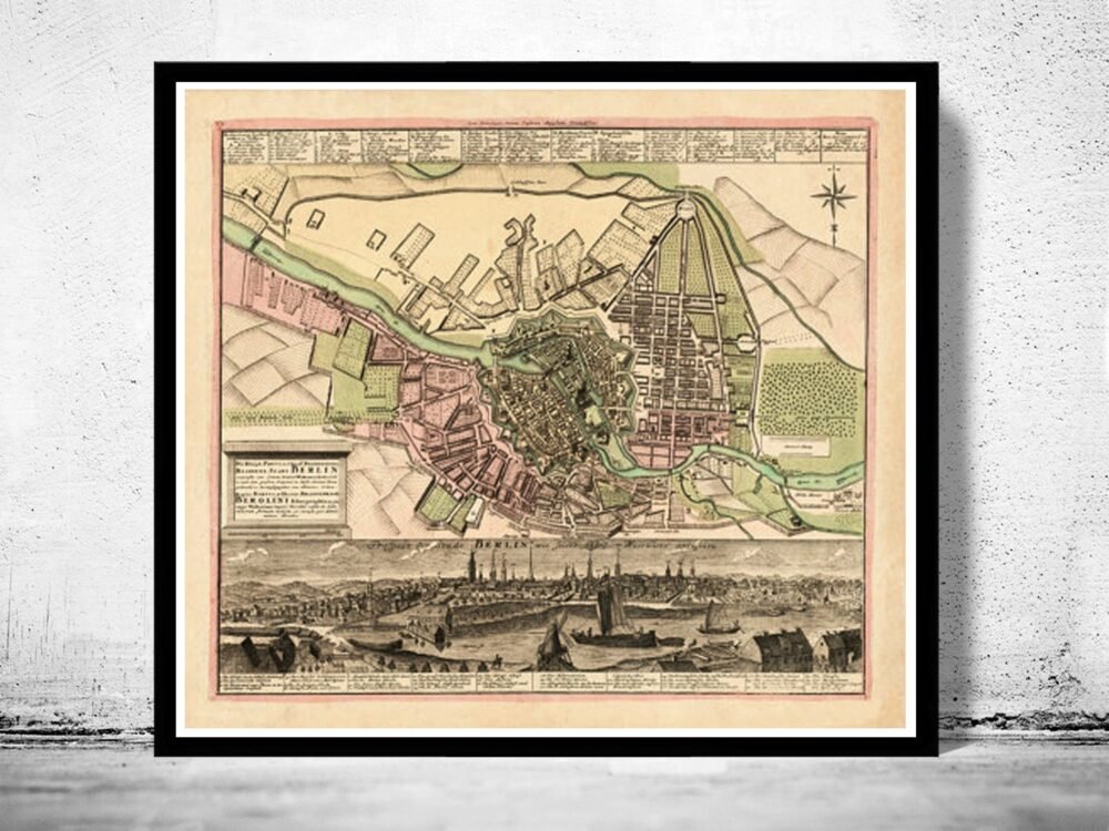 Old Map of Berlin Germany 1739 Vintage Map | Vintage Poster Wall Art Print | Wall Map Print | Old Map Print | Map Gift | Anniversary gift