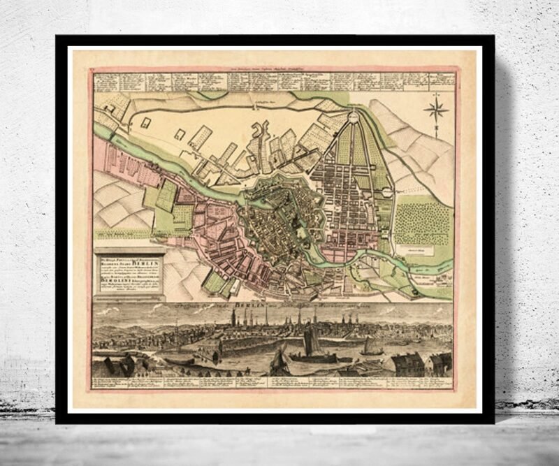 Old Map of Berlin Germany 1739 Vintage Map | Vintage Poster Wall Art Print | Wall Map Print | Old Map Print | Map Gift | Anniversary gift