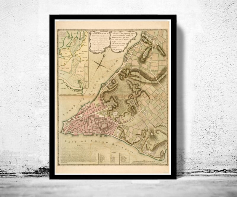 Old Map of ancient New York and Manhattan, 1775 | Vintage Poster Wall Art Print | Wall Map Print | Old Map Print | Map Gift