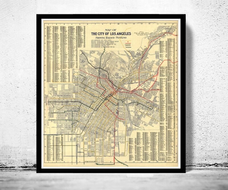 Old Map of Los Angeles 1906 Vintage Map | Vintage Poster Wall Art Print | Wall Map Print | Old Map Print | Map Gift | Anniversary gift