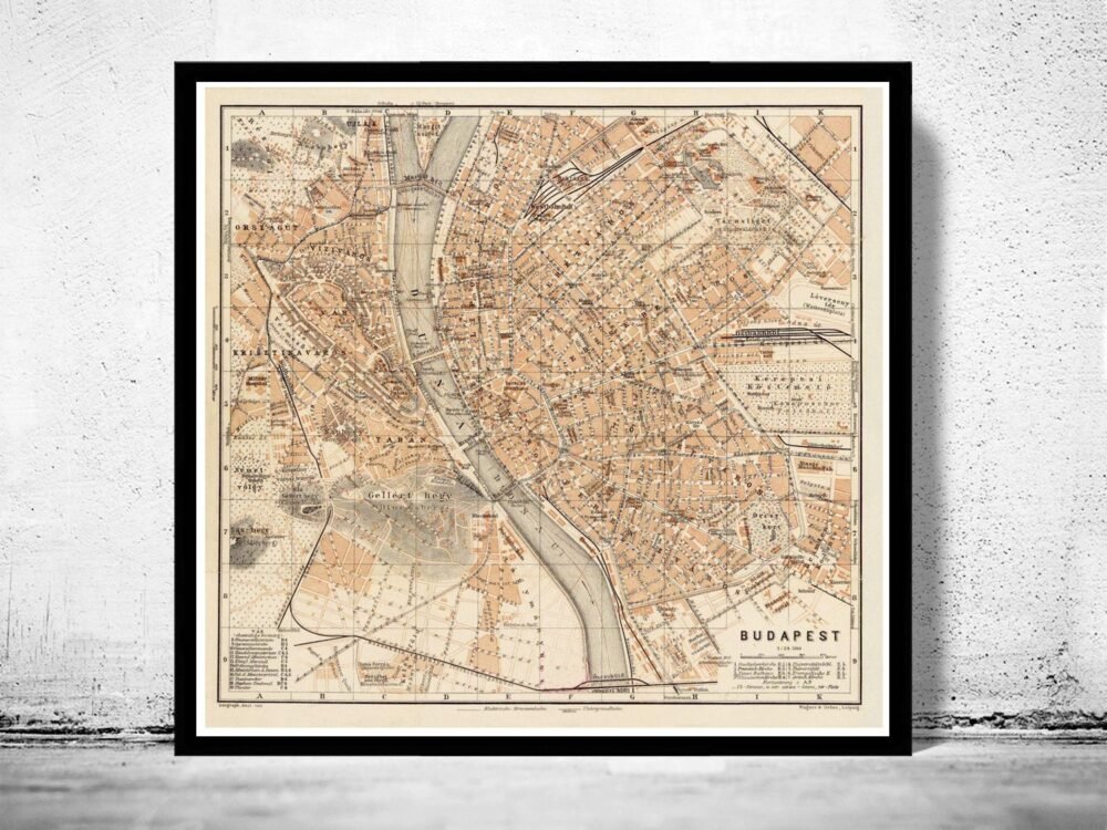 Old Map of Budapest Hungary 1913 Vintage Map | Vintage Poster Wall Art Print | Wall Map Print | Old Map Print | Map Gift | Anniversary gift