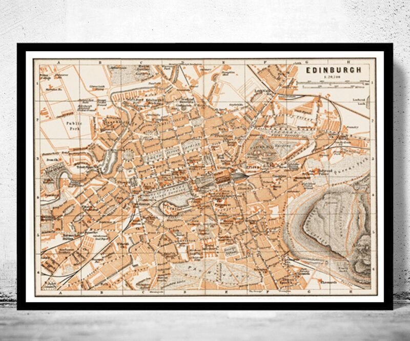 Old Map of Edinburgh Scotland 1890 Edinburgh Vintage Map| Vintage Poster Wall Art Print | Wall Map Print | Old Map Print | Map Gift