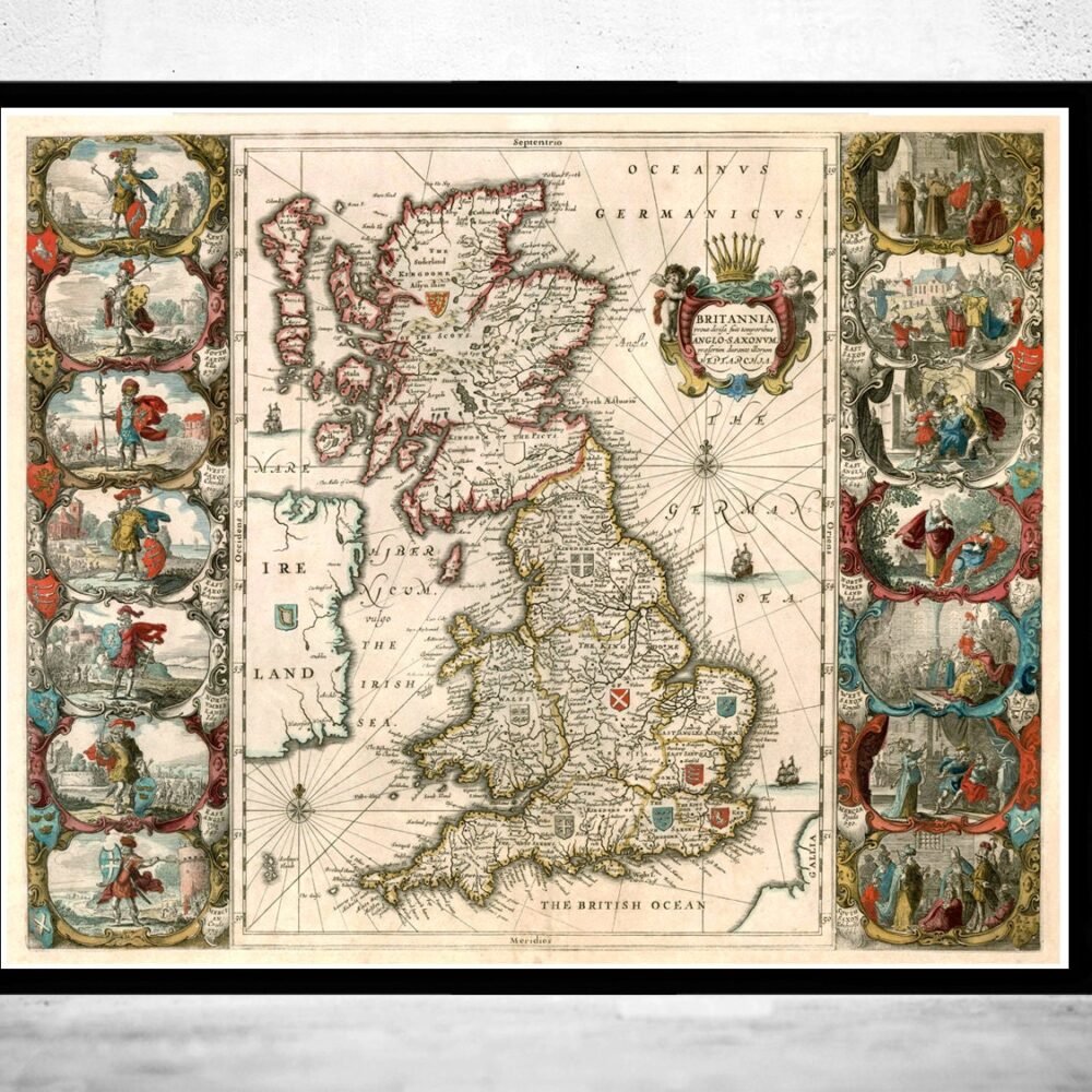 Old Map of United Kingdom Great Britain 1642 Antique British Isles Map | Vintage Poster Wall Art Print | Wall Map Print | | Map Gift