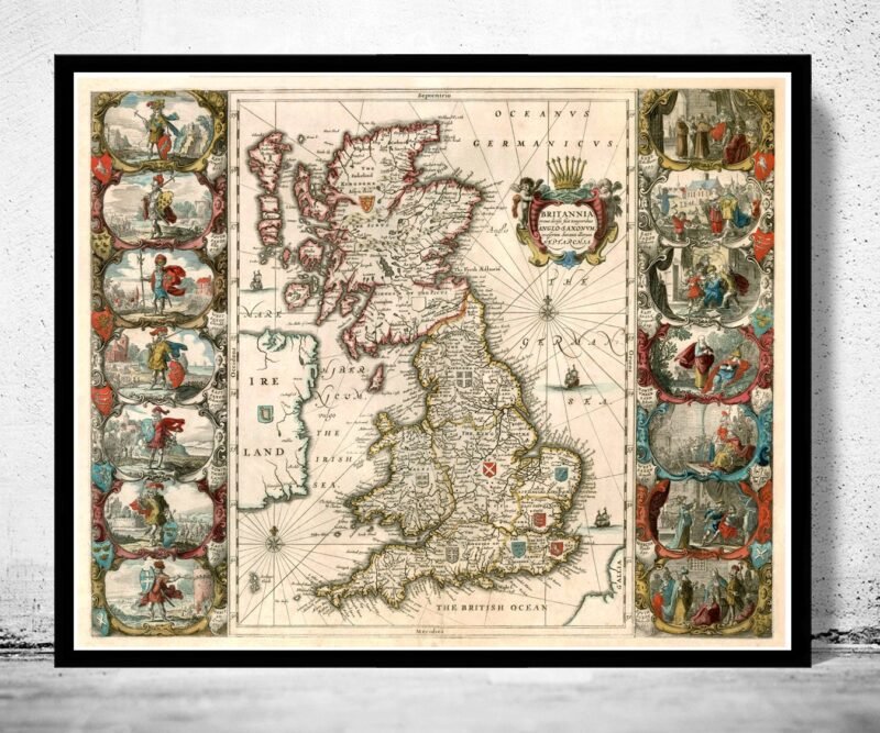 Old Map of United Kingdom Great Britain 1642 Antique British Isles Map | Vintage Poster Wall Art Print | Wall Map Print | | Map Gift