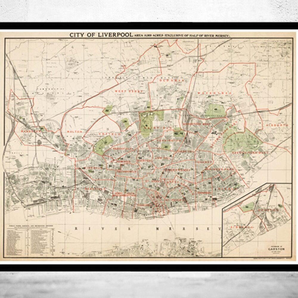 Old Map of Liverpool England 1900 Vintage Map | Vintage Poster Wall Art Print | Wall Map Print | Old Map Print | Map Gift| Housewarming Gift