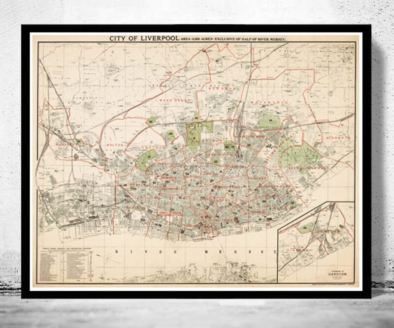 Old Map of Liverpool England 1900 Vintage Map | Vintage Poster Wall Art Print | Wall Map Print | Old Map Print | Map Gift| Housewarming Gift