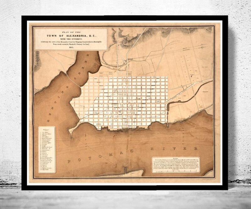 Old Map of Alexandria Virginia Columbia Maryland 1845 Vintage Map | Vintage Poster Wall Art Print | Wall Map Print | Old Map Print