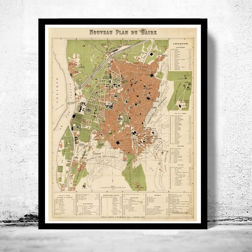 Old Map of Cairo 1886 Egypt Vintage Map | Vintage Poster Wall Art Print | Wall Map Print | Old Map Print | Map Gift | Anniversary gift