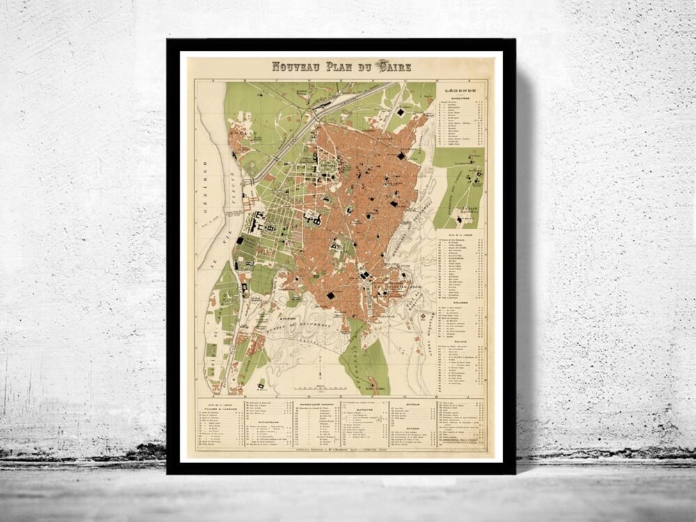 Old Map of Cairo 1886 Egypt Vintage Map | Vintage Poster Wall Art Print | Wall Map Print | Old Map Print | Map Gift | Anniversary gift