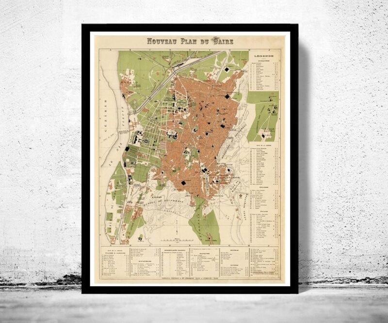 Old Map of Cairo 1886 Egypt Vintage Map | Vintage Poster Wall Art Print | Wall Map Print | Old Map Print | Map Gift | Anniversary gift