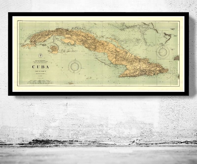 Old Map of Cuba 1898 Vintage Map | Vintage Poster Wall Art Print | Wall Map Print | Old Map Print | Map Gift | Anniversary gift