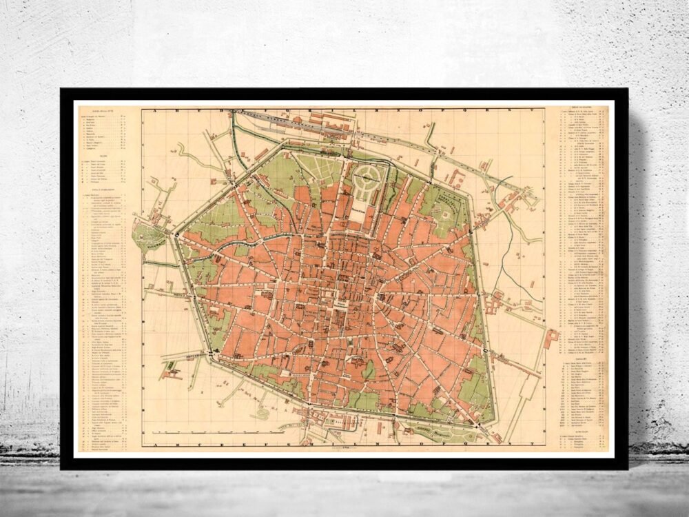 Old Map of Bologna Italy 1890 Vintage Map | Vintage Poster Wall Art Print | Wall Map Print | Old Map Print | Map Gift | Anniversary gift