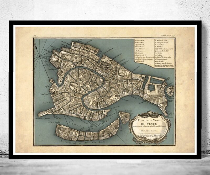 Old Map of Venice Italy 1764 Vintage Map | Vintage Poster Wall Art Print | Wall Map Print | Old Map Print | Map Gift | Anniversary gift