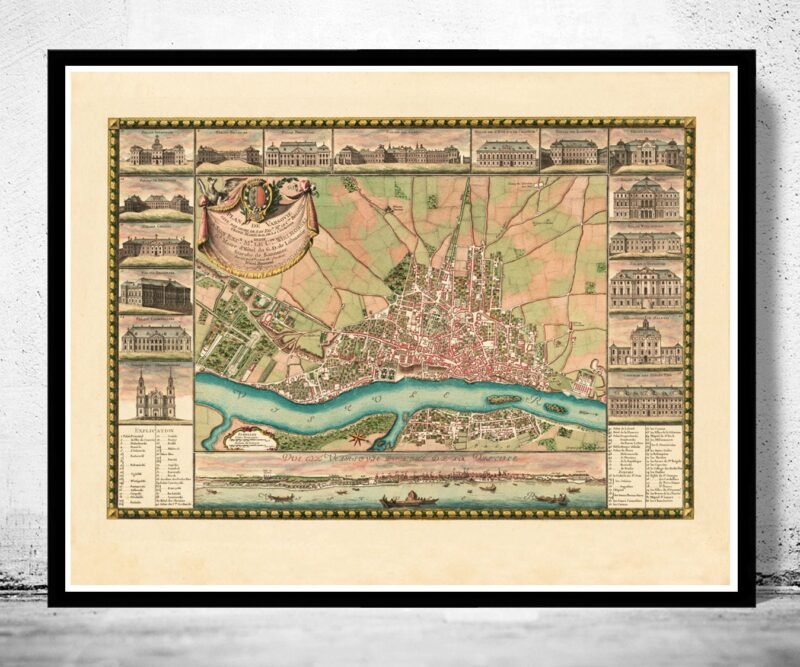 Old Map of Warsaw 1772 Poland Vintage Map | Vintage Poster Wall Art Print | Wall Map Print | Old Map Print | Map Gift | Anniversary gift