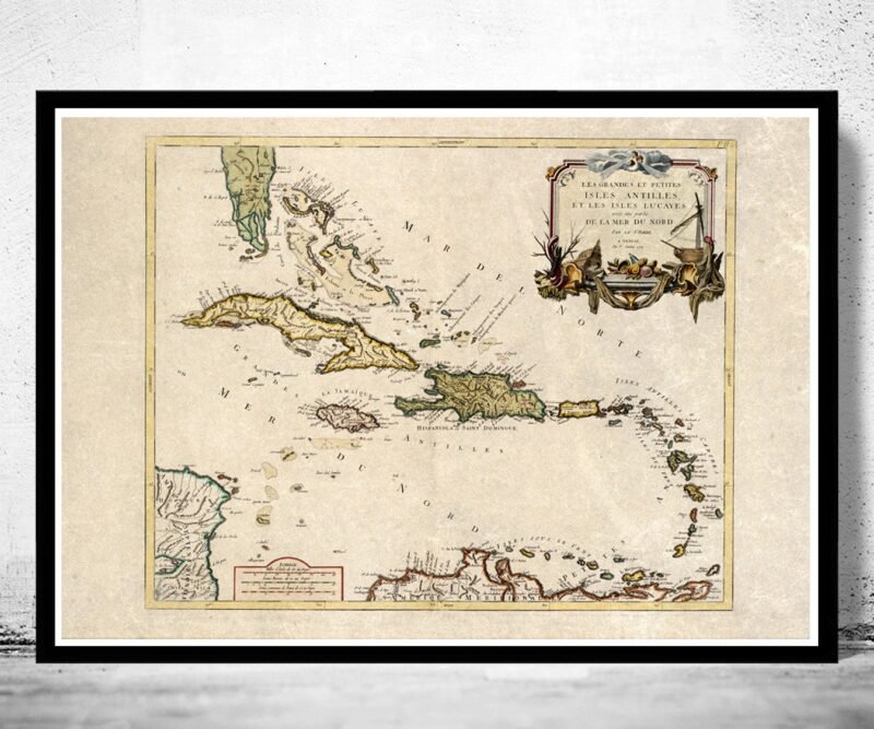 Old Map of Antilles Bahamas Bahama Islands 1779 Vintage Map | Vintage Poster Wall Art Print | Wall Map Print | Old Map Print | Map Gift