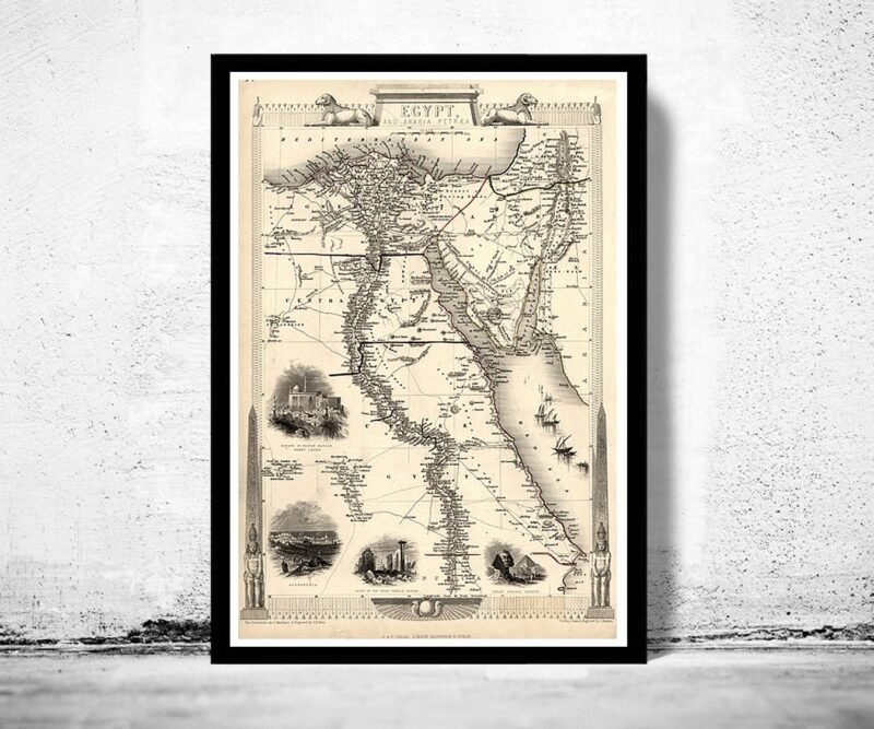 Old Map of Egypt 1800 Vintage Map | Vintage Poster Wall Art Print | Wall Map Print | Old Map Print | Map Gift | Anniversary gift