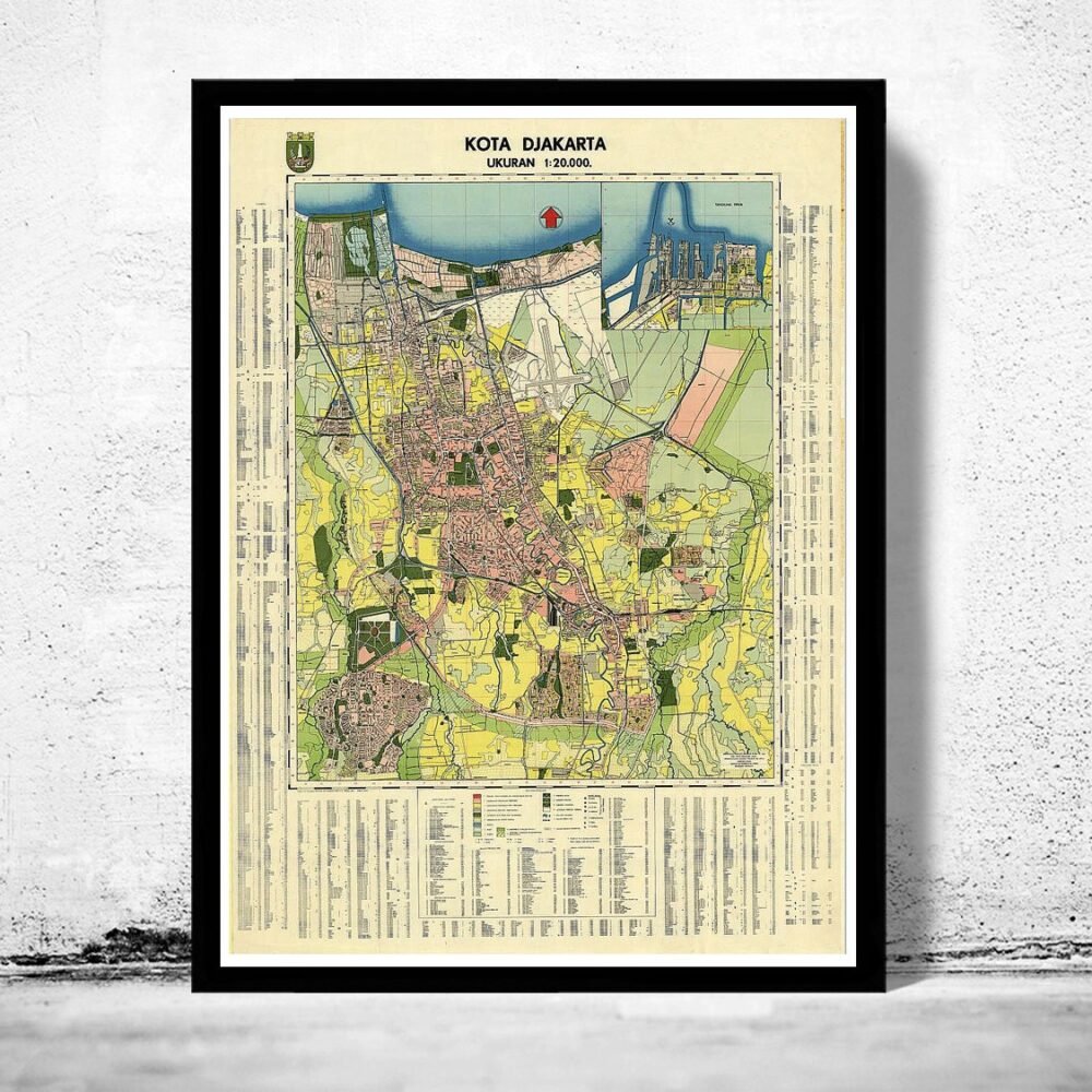 Old Map of Jakarta Batavia Indonesia Vintage Map | Vintage Poster Wall Art Print | Wall Map Print | Old Map Print | Map Gift