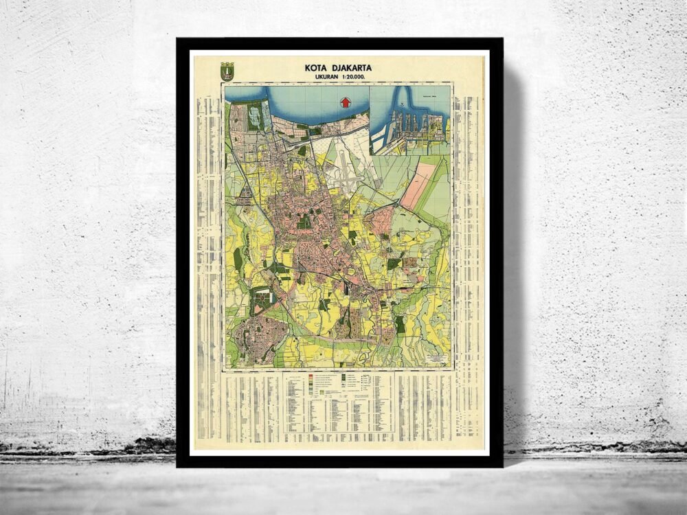 Old Map of Jakarta Batavia Indonesia Vintage Map | Vintage Poster Wall Art Print | Wall Map Print | Old Map Print | Map Gift