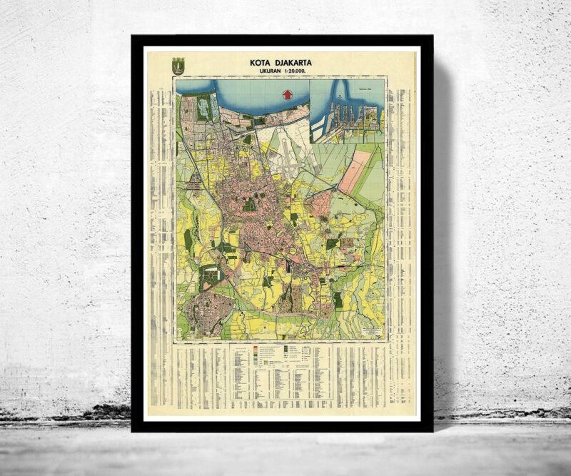 Old Map of Jakarta Batavia Indonesia Vintage Map | Vintage Poster Wall Art Print | Wall Map Print | Old Map Print | Map Gift